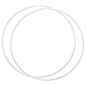 BNH Dame blanke 925 sterling sølv Øre creoler, Ø 100 mm x 2,0 mm